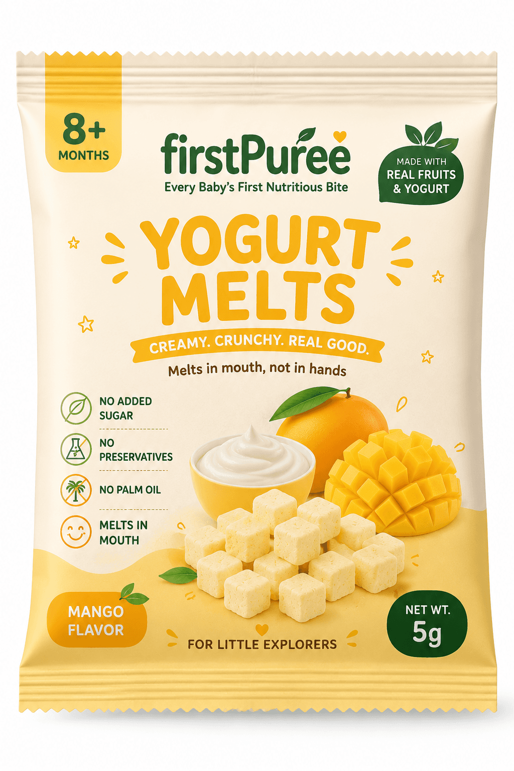 firstPuree Mango Yogurt Melts 5g pouch